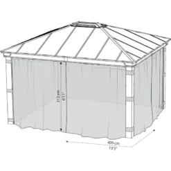 Set De Moustiquaires En Polyester Léger Pour Pergolas Dallas 4300 De 15,5m² - Palram - Canopia -Jardin Fournitures Soldes set de moustiquaires en polyester leger pour pergolas dallas 4300 de 155m palram 2