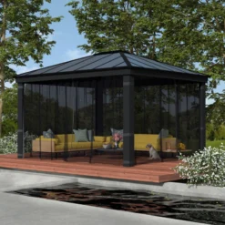 Set De Moustiquaires En Polyester Léger Pour Pergolas Dallas 4300 De 15,5m² - Palram - Canopia