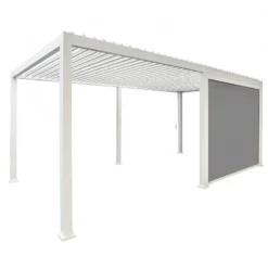 Store Latéral Blanc 400cm Pour Pergola Bioclimatique En Alu Ombrea -Jardin Fournitures Soldes store lateral blanc 400cm pour pergola bioclimatique en alu ombrea 2