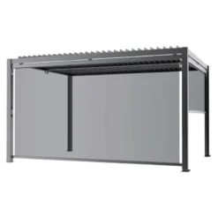 Store Latéral Gris Clair 370cm Pour Pergola Bioclimatique En Aluminium X-METAL