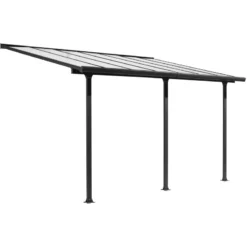 Toit De Terrasse 12,83m² Aluminium Anthracite Et Polycarbonate Habrita -Jardin Fournitures Soldes toit de terrasse 1283m aluminium anthracite et polycarbonate habrita 5