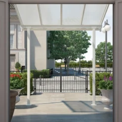 Toit De Terrasse 224x224cm En Aluminium Blanc Et Polycarbonate 6mm SIERRA - Canopia By Palram -Jardin Fournitures Soldes toit de terrasse 224x224cm en aluminium blanc et polycarbonate 6mm sierra palram 3