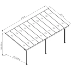 Toit De Terrasse Ajustable En Aluminium Laqué Blanc 3,05x6,18m X-METAL -Jardin Fournitures Soldes toit de terrasse ajustable en aluminium laque blanc 305x618m x metal 2
