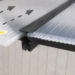 Toit De Terrasse En Aluminium Gris 3x7,30m + PC 16mm Olympia - Palram - Canopia -Jardin Fournitures Soldes toit de terrasse en aluminium gris 3x730m pc 16mm olympia palram 5