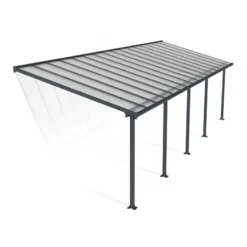 Toit De Terrasse En Aluminium Gris 3x9,71m + PC 16mm Olympia - Palram - Canopia