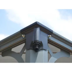 Tonnelle De Jardin 3x3m En Alu Gris Anthracite Et Polycarbonate -Jardin Fournitures Soldes tonnelle de jardin 3x3m en alu gris anthracite et polycarbonate 3