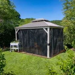 Tonnelle De Jardin Messina 363x483cm En Aluminium Thermolaqué Champagne– SOJAG -Jardin Fournitures Soldes tonnelle de jardin messina 363x483cm en aluminium thermolaque champagne sojag 2